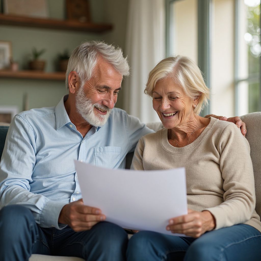 Retired couple enjoying financial freedom